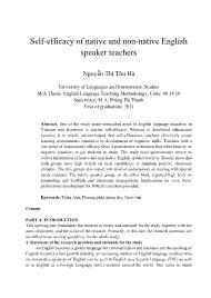 Self-Efficacy of native and non-native English speaker teachers