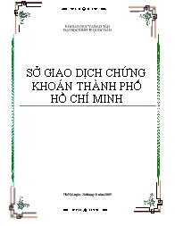 Chuyên đề Sở giao dịch chứng khoán thành phố Hồ Chí Minh