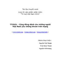 Tài liệu thuyết minh TTCKOL - Cộng đồng dành cho những người Việt Nam yêu chứng khoán trên mạng