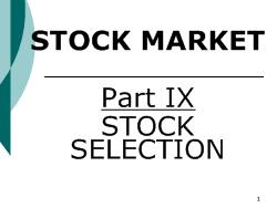 Bài giảng phần 9- Stock selection