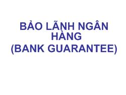 Đề tài Bảo lãnh ngân hàng (bank guarantee)