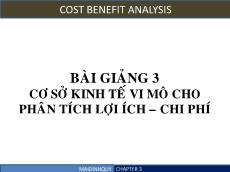 Bài giảng 3 cơ sở kinh tế vi mô cho phân tích lợi ích – chi phí