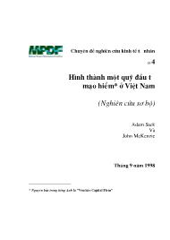 Chuyên đề nghiên cứu kinh tế tử nhân Số 4 Hình thành một quỹ đầu tử mạo hiểm* ở Việt Nam