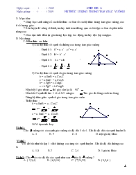 Giáo án Chủ đề 1: hệ thức lượng trong tam giác vuông