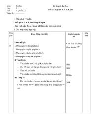 Giáo án tin học lớp 3 bài 11: Tập gõ b,v,h,k, âm