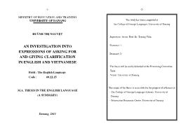 Luận văn An investigation into expressions of asking for and giving clarification in english and vietnamese