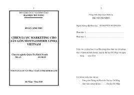 Luận văn Chiến lược marketing cho sân gôn montgomerie links vietnam