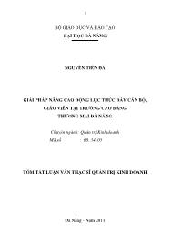 Luận văn Giải pháp nâng cao động lực thúc đẩy cán bộ, giáo viên tại trường cao đẳng thương mại Đà Nẵng