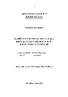 Luận văn Nghiên cứu đánh giá chất lượng thiết bị và quá trình sản xuất bằng công cụ thống kê
