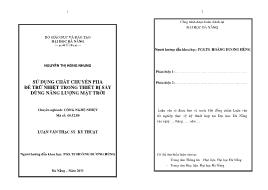 Luận văn Sử dụng chất chuyển pha để trữ nhiệt trong thiết bị sấy dùng năng lượng mặt trời