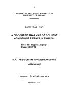 Luận văn A discourse analysis of college admissions essays in english
