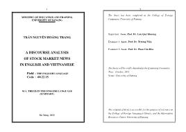 Luận văn A discourse analysis of stock market news in english and vietnamese