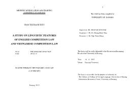 Luận văn A study on linguistic features of english competition law and vietnamese competition law