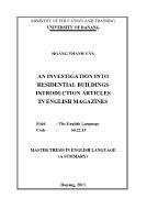Luận văn An investigation into residential buildings introduction articles in english magazines