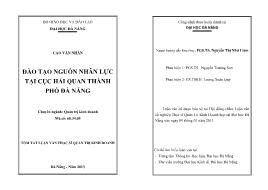 Luận văn Đào tạo nguồn nhân lực tại cục hải quan thành phố Đà Nẵng