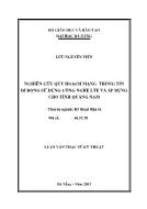 Luận văn Nghiên cứu quy hoạch mạng thông tin di động sử dụng công nghệ lte và áp dụng cho tỉnh Quảng Nam