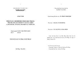 Luận văn Tính toán chi phí phân phối điện trong thị trường bán buôn và bán lẻ điện cạnh tranh, áp dụng cho điện lực Đông Hà