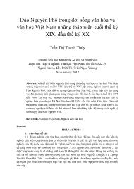 Đào Nguyên Phổ trong đời sống văn hóa và văn học Việt Nam những thập niên cuối thế kỷ XIX, đầu thế kỷ XX