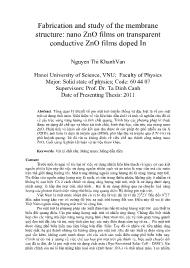 Fabrication and study of the membrane structure: nano ZnO films on transparent conductive ZnO films doped In