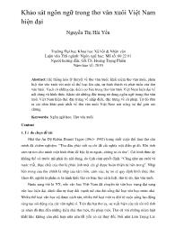 Khảo sát ngôn ngữ trong thơ văn xuôi Việt Nam hiện đại