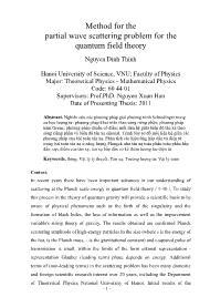 Method for the partial wave scattering problem for the quantum field theory