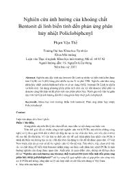 Nghiên cứu ảnh hưởng của khoáng chất Bentonit di linh biến tính đến phản ứng phân hủy nhiệt Policlobiphenyl