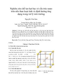 Nghiên cứu chế tạo hạt bạc có cấu trúc nano trên nền than hoạt tính và định hướng ứng dụng trong xử lý môi trường