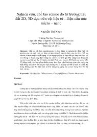 Nghiên cứu, chế tạo sensor đo từ trường trái đất 2D, 3D dựa trên vật liệu từ - Điện cấu trúc micro – nano