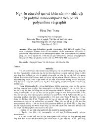 Nghiên cứu chế tạo và khảo sát tính chất vật liệu polyme nanocompozit trên cơ sở polyaniline và graphit