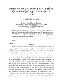 Nghiên cứu điều kiện tái chế plastic từ thiết bị điện tử thải bỏ phù hợp với điều kiện Việt Nam