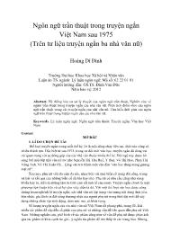 Ngôn ngữ trần thuật trong truyện ngắn Việt Nam sau 1975 (Trên tư liệu truyện ngắn ba nhà văn nữ)