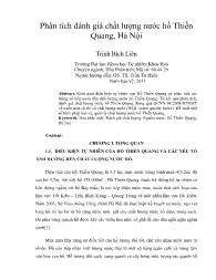 Phân tích đánh giá chất lượng nước hồ Thiền Quang, Hà Nội