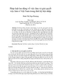 Pháp luật lao động về việc làm và giải quyết việc làm ở Việt Nam trong thời kỳ hội nhập