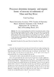 Processes determine inorganic and organic forms of mercury in sediments of Nhue and Day River