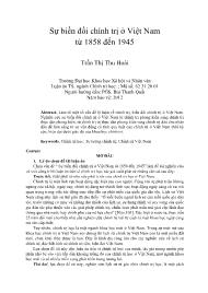 Sự biến đổi chính trị ở Việt Nam từ 1858 đến 1945