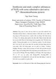 Synthesize and study complex substances of Ni(II) with some substitutive derivative N(4) - Thiosemicarbazone pyruvic