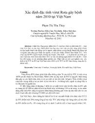 Xác định đặc tính virut Rota gây bệnh năm 2010 tại Việt Nam