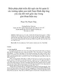 Biện pháp phát triển đội ngũ cán bộ quản lý các trường mầm non tỉnh Nam Định đáp ứng yêu cầu đổi mới giáo dục trong giai đoạn hiện nay