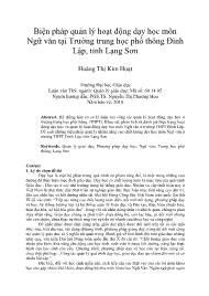 Biện pháp quản lý hoạt động dạy học môn Ngữ văn tại Trường trung học phổ thông Đình Lập, tỉnh Lạng Sơn