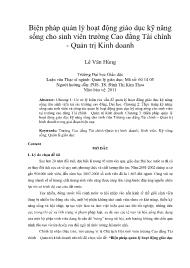 Biện pháp quản lý hoạt động giáo dục kỹ năng sống cho sinh viên trƣờng Cao đẳng Tài chính - Quản trị Kinh doanh