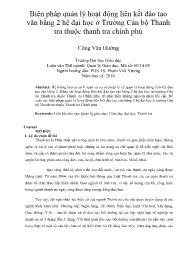 Biện pháp quản lý hoạt động liên kết đào tạo văn bằng 2 hệ đại học ở Trường Cán bộ Thanh tra thuộc thanh tra chính phủ