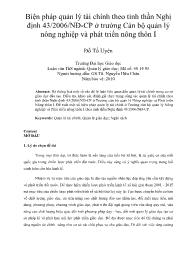 Biện pháp quản lý tài chính theo tinh thần Nghị định 43/2006/NĐ-CP ở trường Cán bộ quản lý nông nghiệp và phát triển nông thôn I