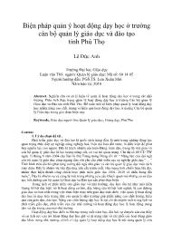 Biện pháp quản ý hoạt động dạy học ở trường cán bộ quản lý giáo dục và đào tạo tỉnh Phú Thọ