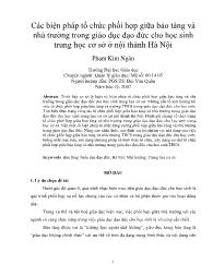 Các biện pháp tổ chức phối hợp giữa bảo tàng và nhà trường trong giáo dục đạo đức cho học sinh trung học cơ sở ở nội thành Hà Nội