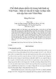 Chế định phạm nhiều tội trong luật hình sự Việt Nam - Một số vấn đề lý luận và thực tiễn trên địa bàn tỉnh Vĩnh Phúc