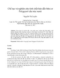 Chế tạo và nghiên cứu tính chất bán dẫn hữu cơ Polypyrol cấu trúc nanô