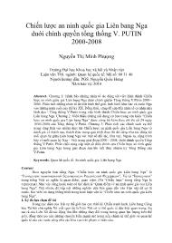 Chiến lược an ninh quốc gia Liên bang Nga duới chính quyền tổng thống V. PUTIN 2000-2008