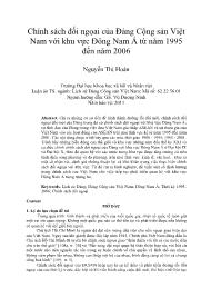 Chính sách đối ngọai của Đảng Cộng sản Việt Nam với khu vực Đông Nam Á từ năm 1995 đến năm 2006