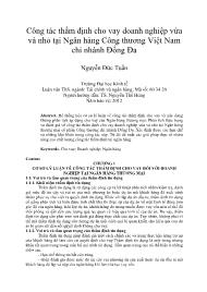 Công tác thẩm định cho vay doanh nghiệp vừa và nhỏ tại Ngân hàng Công thương Việt Nam chi nhánh Đống Đa