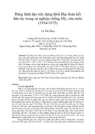 Đảng lãnh đạo xây dựng khối Đại đoàn kết dân tộc trong sự nghiệp chống Mỹ, cứu nước (1954-1975)